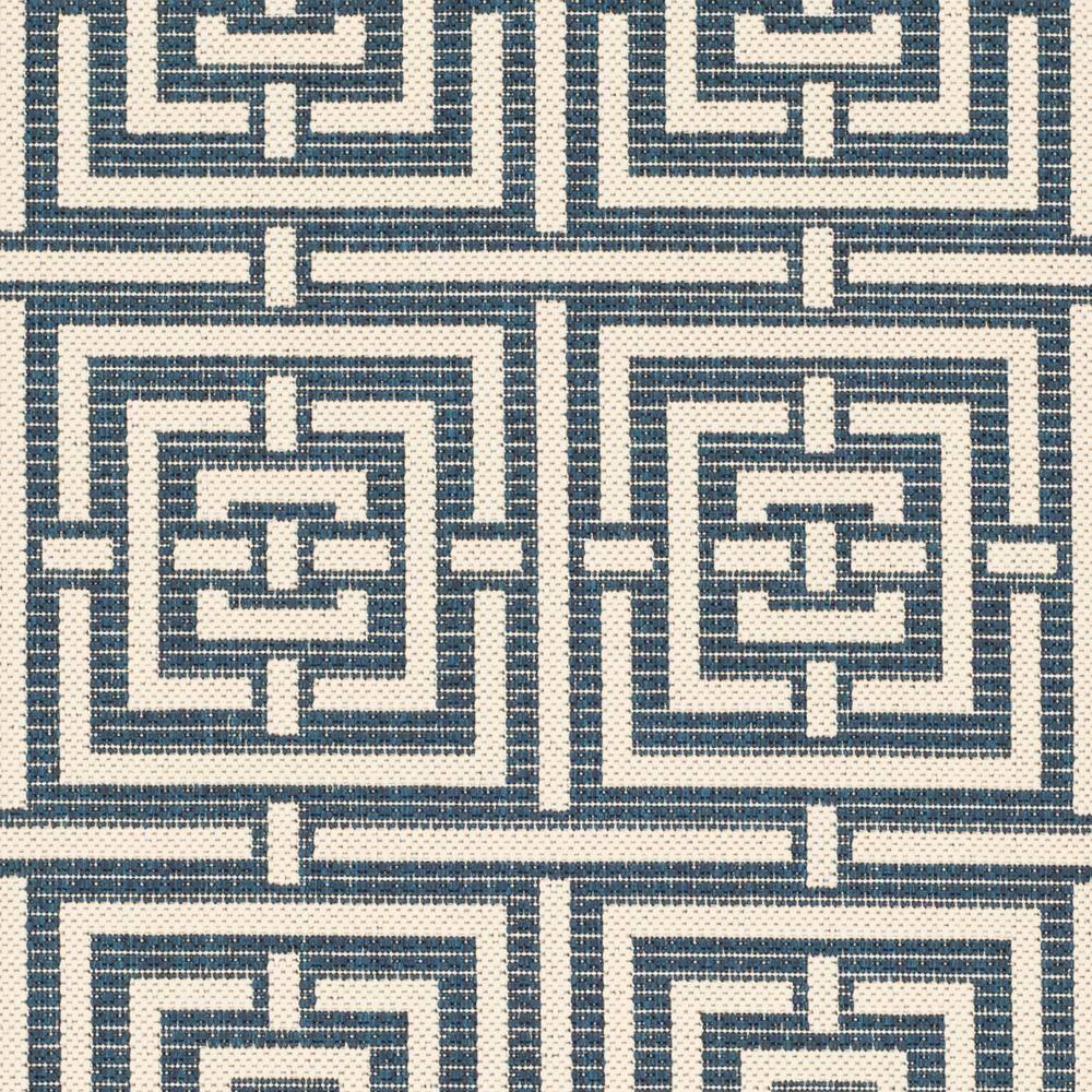 SAFAVIEH Courtyard Ariana Geometric Indoor/Outdoor Runner Rug, Navy/Beige, 2'3" x 10'