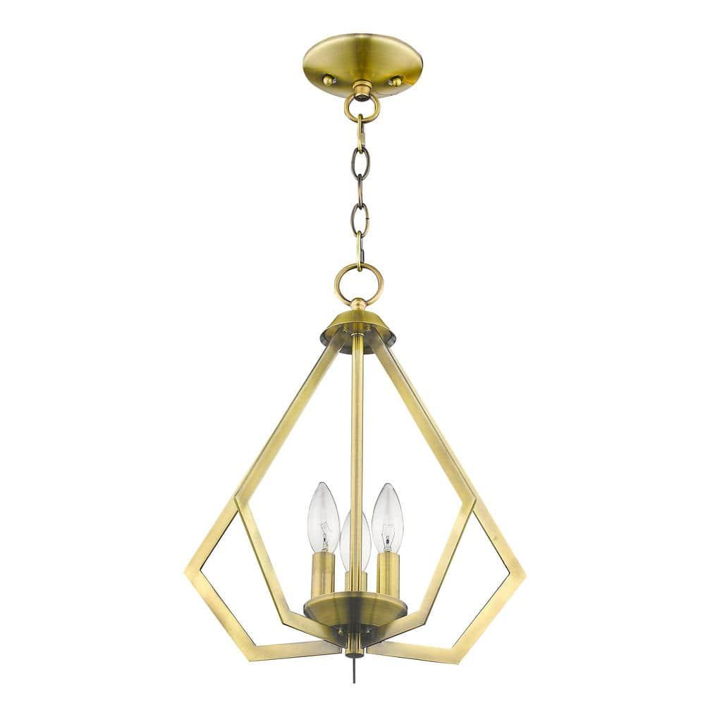 Livex Lighting Prism 3 - Light Chandelier in  Antique Brass