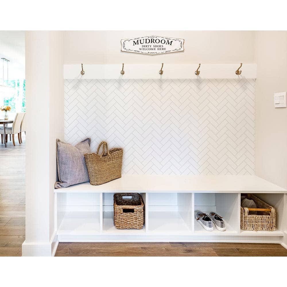 Herringbone MirroFlex 4ft. x 8ft. Glue Up PVC 3D Wall Panels 96 sq.ft.