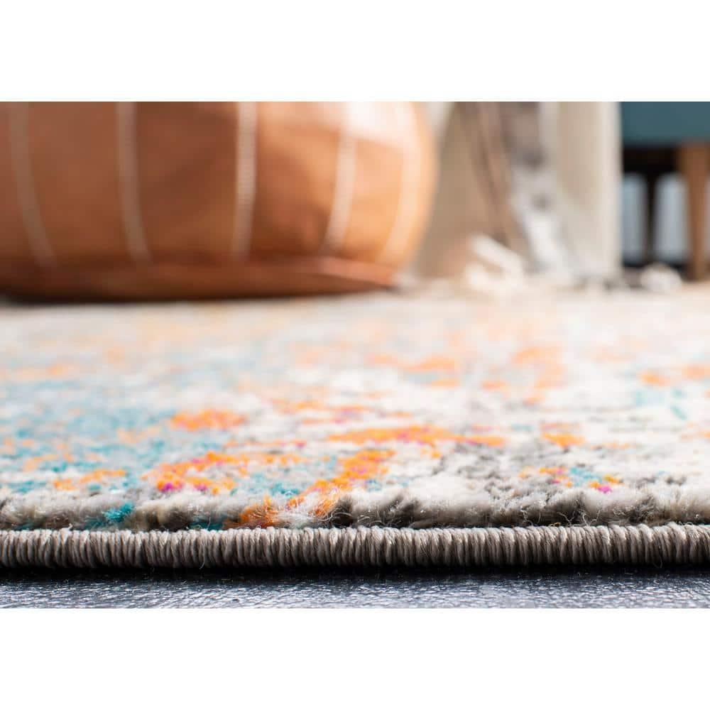Madison MAD460 Power Loomed Indoor Area Rug - Grey/Pink - 6'7"x6'7" - Safavieh