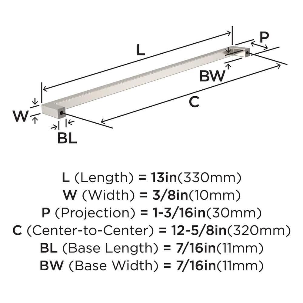 Monument 12-5/8 inch (320mm) Center-to-Center Cabinet Pull
