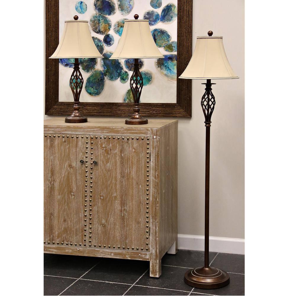 Stylecraft Home Collection - Barclay - 1 Light Table Lamp and Floor Lamp Set (2