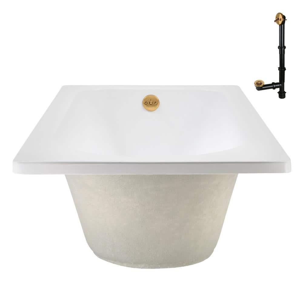 72" x 36" Acrylic Soaking Drop-In Bathtub, Drain Included