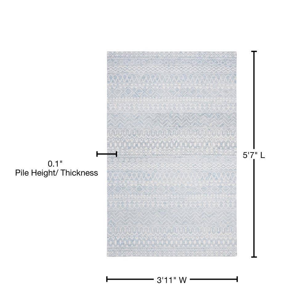 Micro-Loop MLP502 Hand Tufted Indoor Area Rug - Aqua/Ivory - 4'x6' - Safavieh