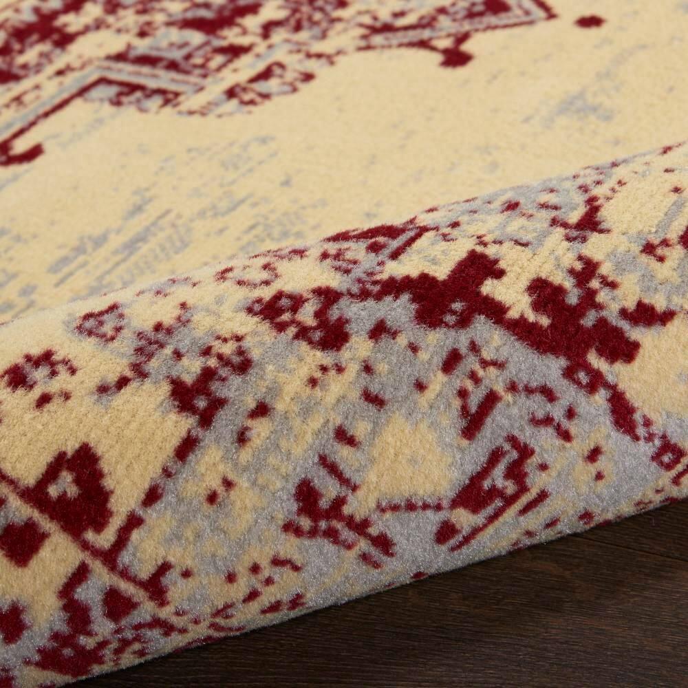 Nourison Grafix GRF14 Indoor Area Rug - Cream/Red 2'3" x 7'6"