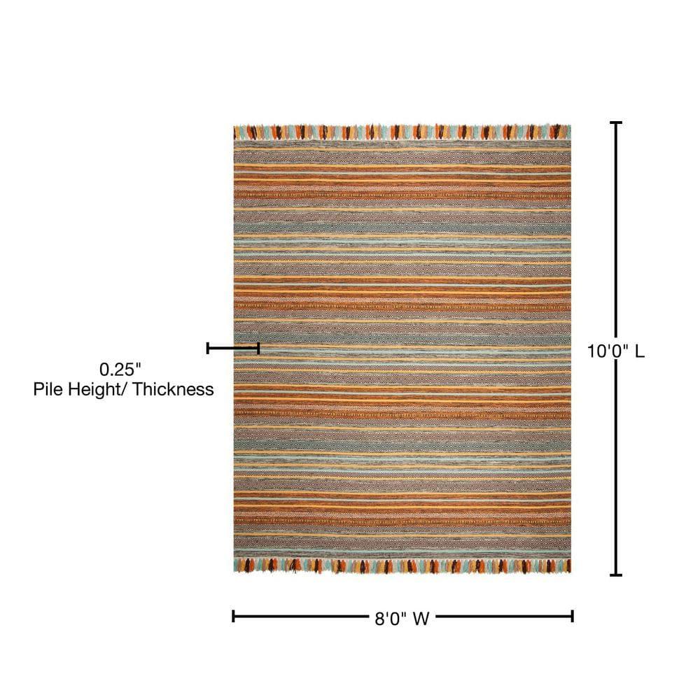 Montauk MTK901 Hand Woven Indoor Area Rug - Turquoise/Brown - 8'x10' - Safavieh.