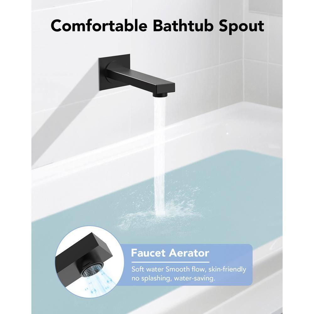 AquaSpa Dual-Function Tub Shower Faucet Set, Shower Trim Kit with Rain Shower Head and Valve