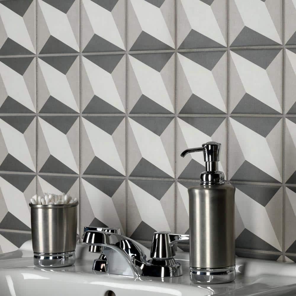 Merola Tile Twenties 4" x 4" Ceramic Patterned Wall & Floor Tile
