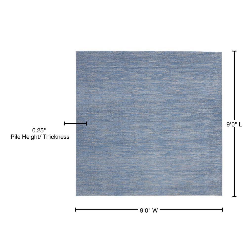 Nourison Nourison Essentials NRE01 Indoor/outdoor Area Rug - Blue/Grey 9' x square