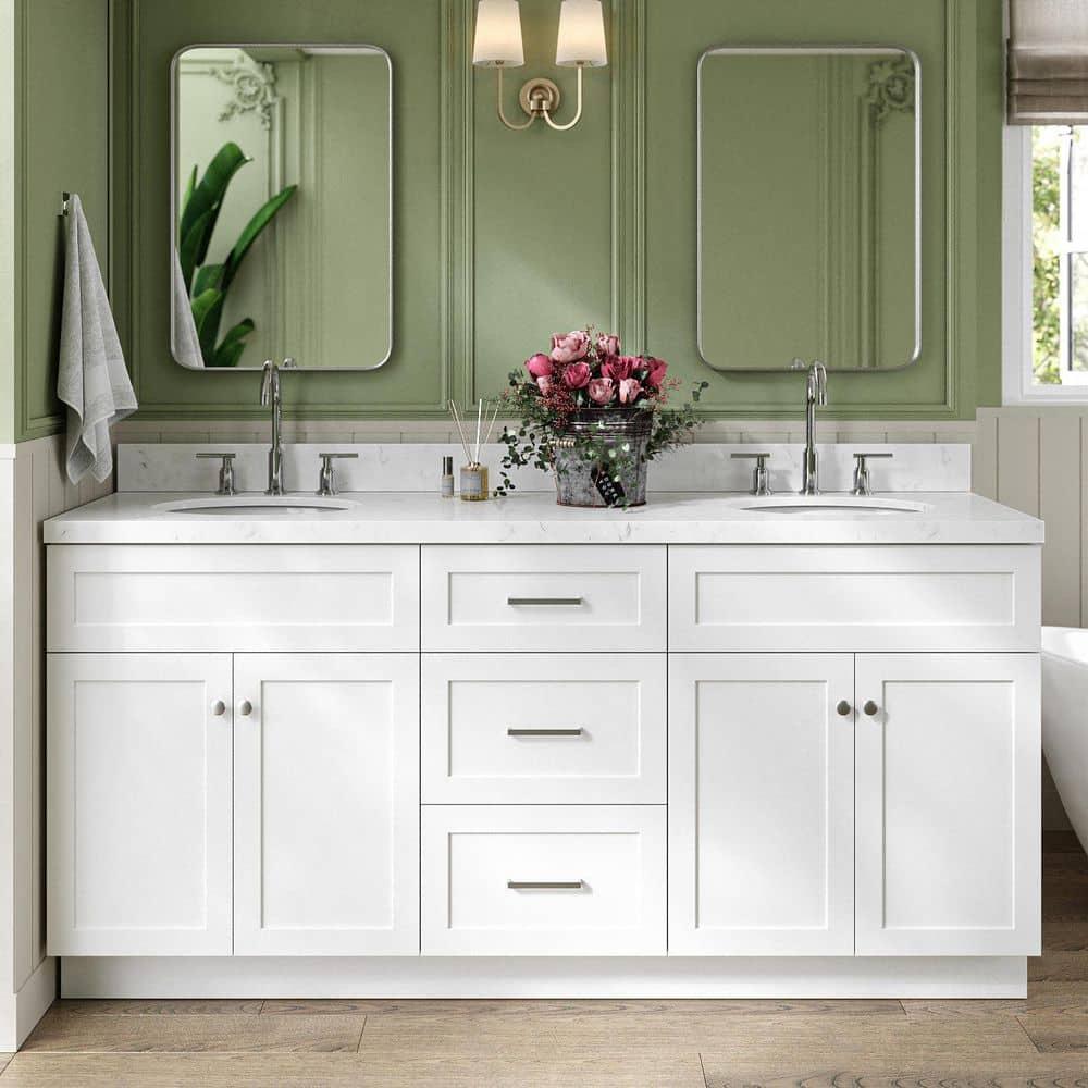 Ariel F072dcqovo Hamlet 72" Free Standing Double Basin Vanity Set - White