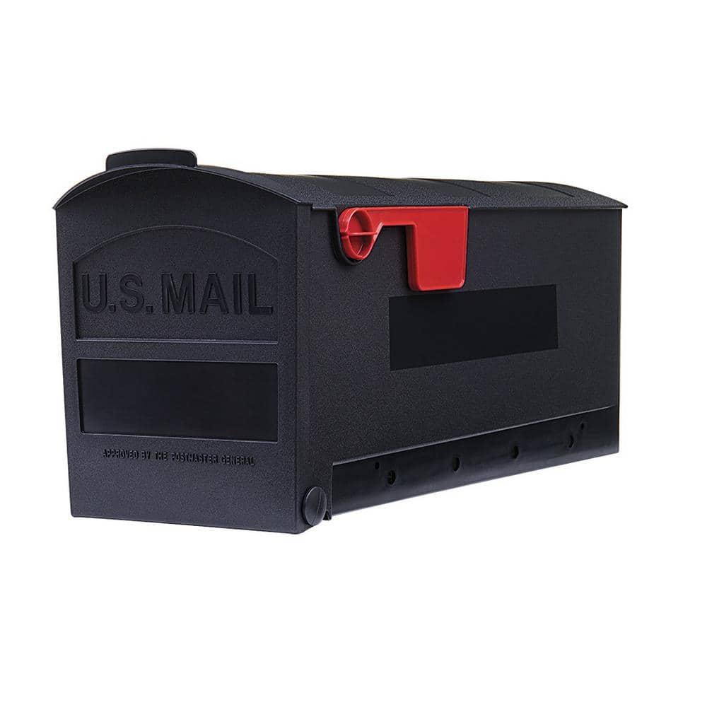 Architectural Mailboxes Patriot Plastic, Medium, Post-Mount Mailbox in Black