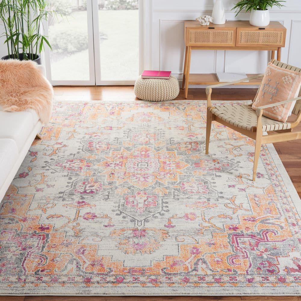 Madison MAD473 Power Loomed Indoor Area Rug - Beige/Orange - 8'x10' - Safavieh
