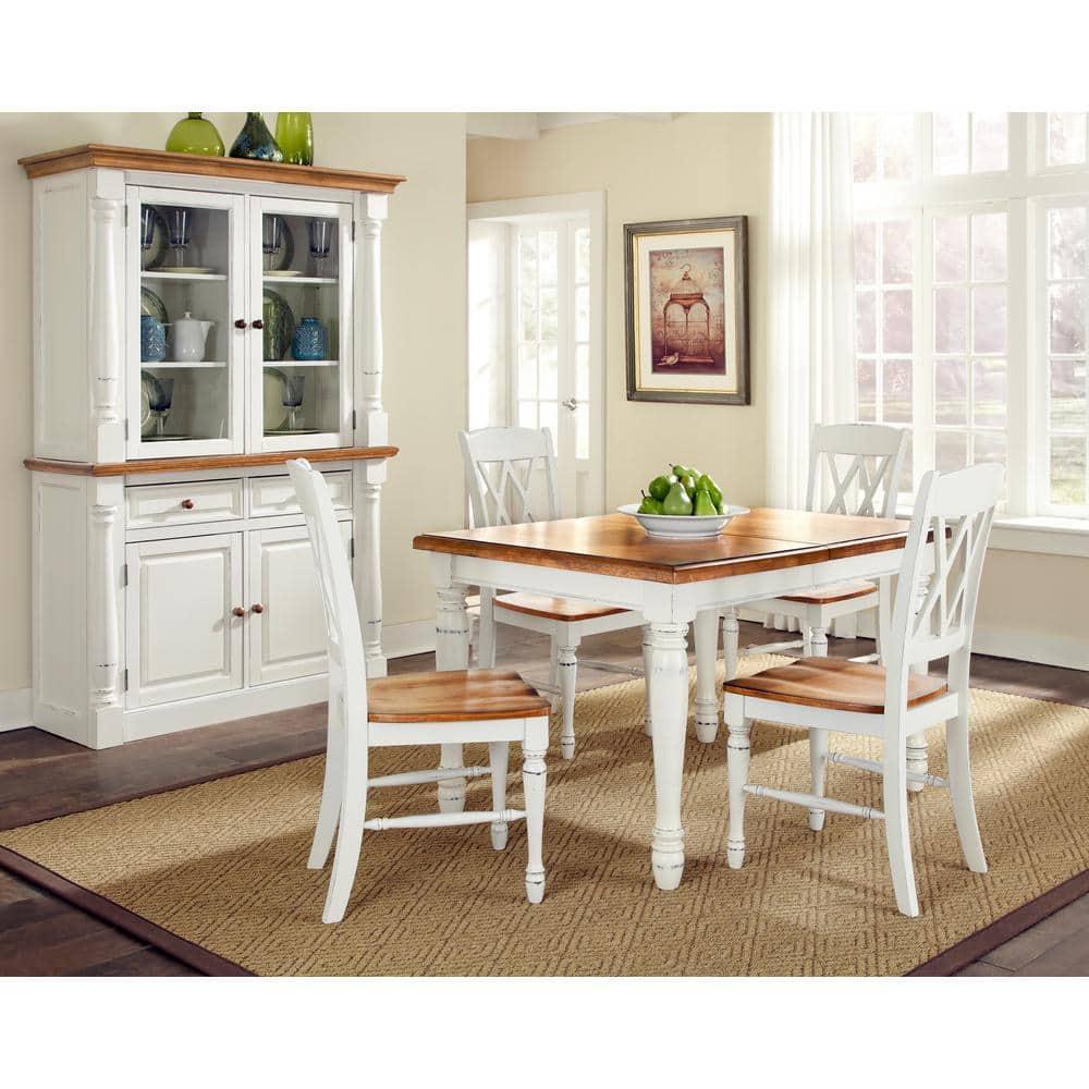 Monarch White/Oak 5Piece Dining Set by Home Styles, 7 Piece