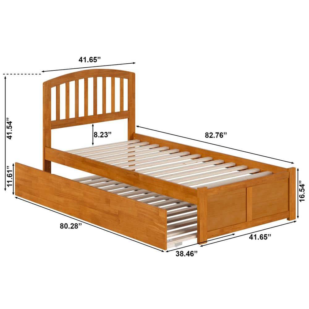 Richmond Solid Wood Platform Bed with Panel Footboard and Trundle