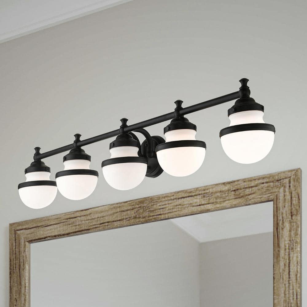 Livex Lighting Oldwick 5 - Light Vanity in  Black
