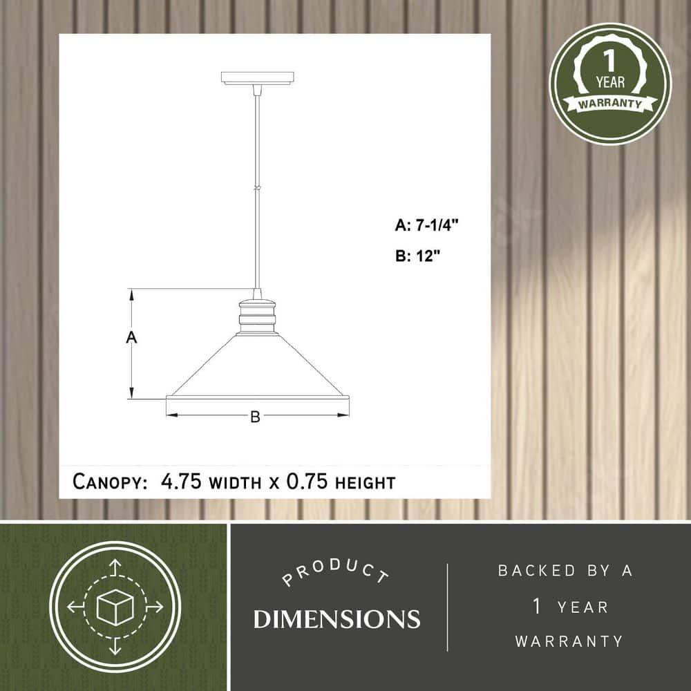 VAXCEL Akron 1L Bronze Metal Industrial MCM Cone Pendant Hanging Ceiling Light