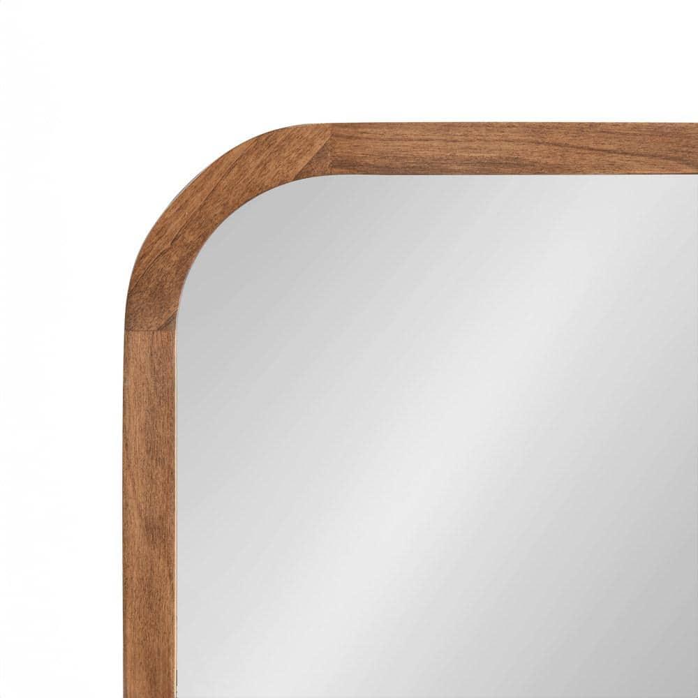 Kate & Laurel All Things Decor 24"x36" Hutton Wood Framed Radius Rectangle Mirror Rustic Brown