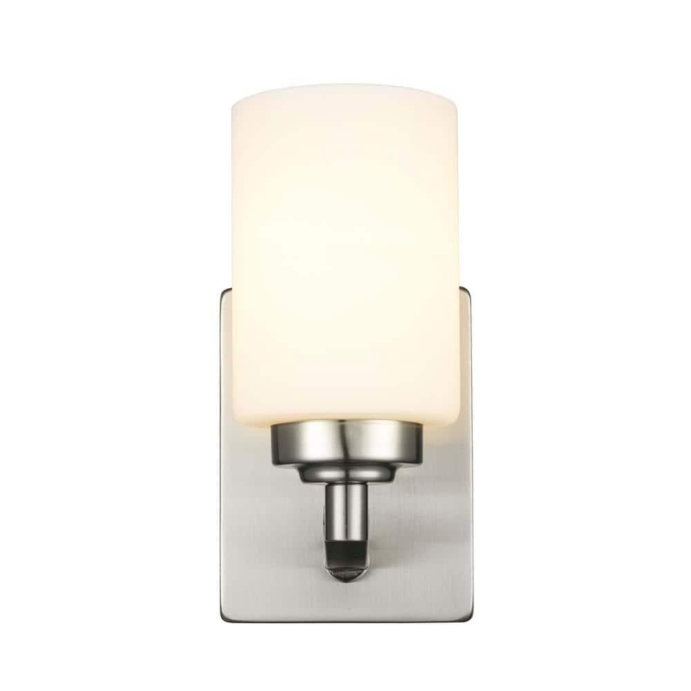 Trans Globe Lighting 70521 BN Mod Pod Collection 9 Inch One Light Wall Sconce/Bathroom Vanity I in a Brushed Nickel Finish I Traditional Style Light Fixture I