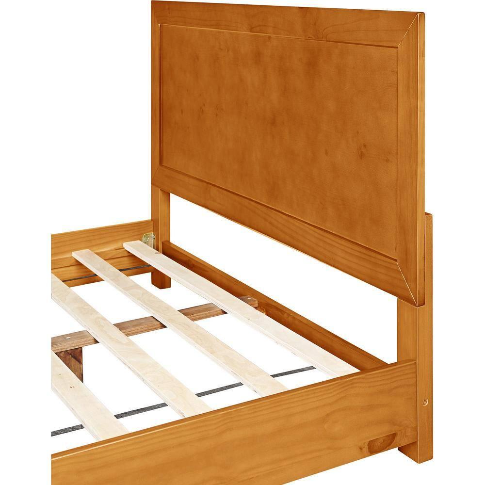 Camden Isle Oxford Platform Bed | Paneled Headboard | Low Profile | King, Oak