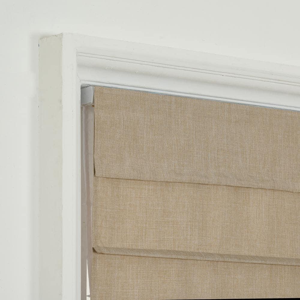Home Basics  Cordless Blackout Fabric Roman Shades 23 inches - Linen