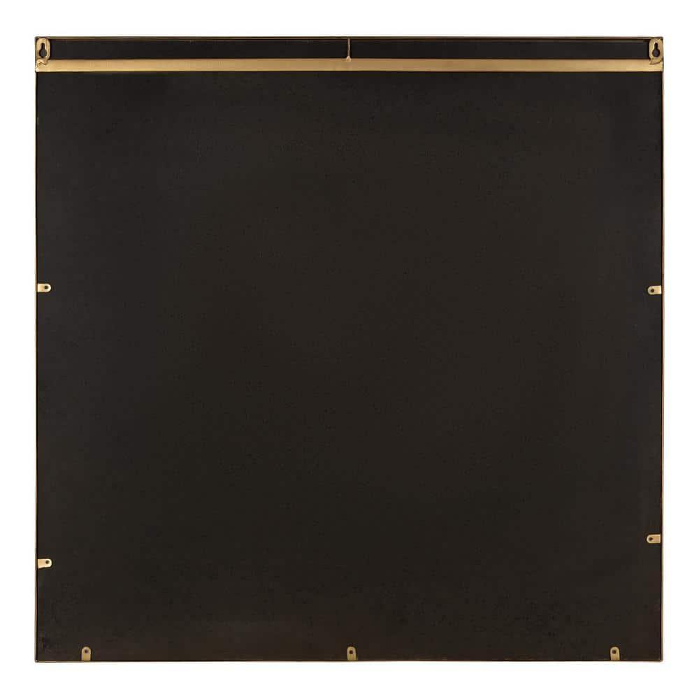 30" x 30" Ansonia Square Wall Mirror Gold - Kate & Laurel All Things Decor: Modern Style, Metal Frame, No Assembly Required