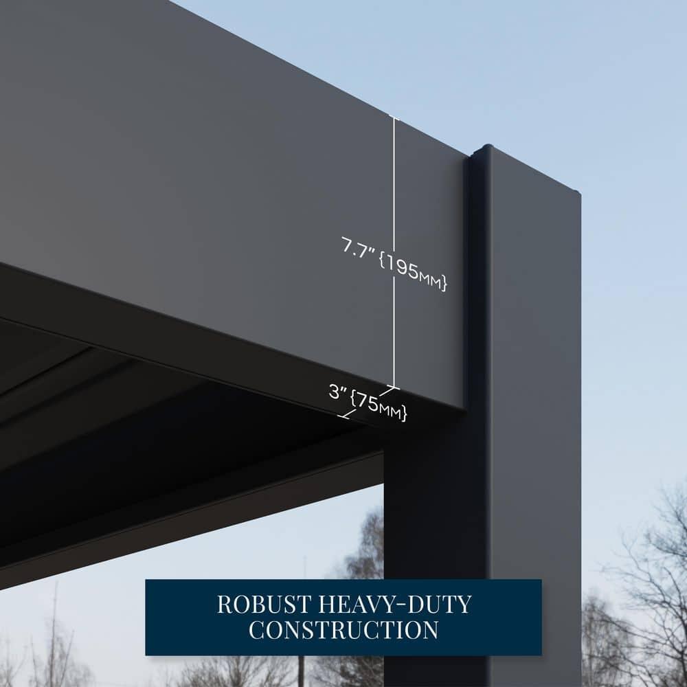 Paragon-Outdoor Grand Tuscan Aluminum Louvered Slate Gray Pergola