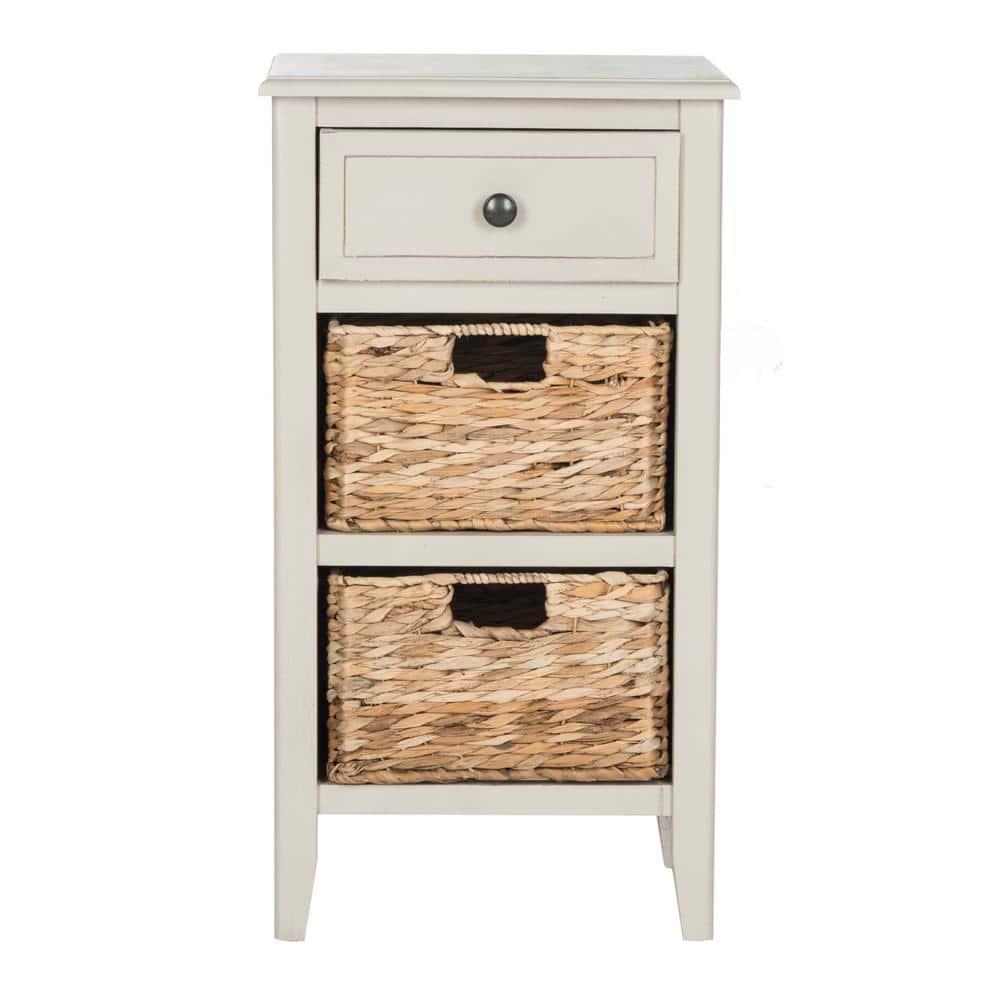 Everly Drawer Side Table - Vintage Grey - Safavieh.