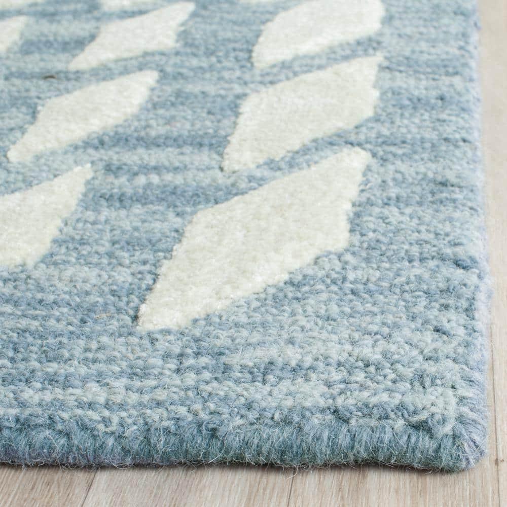 Bella BEL126 Hand Tufted Area Rug - Blue/Ivory - 8'x10' - Safavieh.
