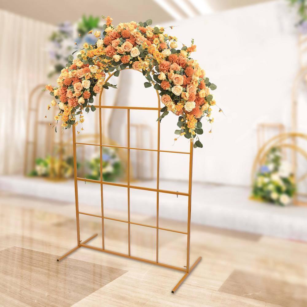 Wedding Arch Balloon Arch Stand 78.74in Backdrop Stand for Parties Birthday Wedding Christmas Door Frame Flower Stand Rack Garden Arch Gold Wedding Arch for Ceremony