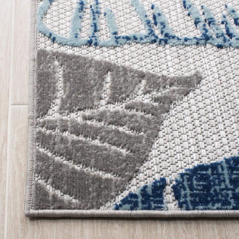 Cabana CBN831 Power Loomed Indoor/Outdoor Area Rug - Grey/Blue - 5'3"x7'6" - Safavieh.