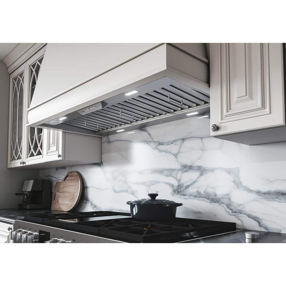 Zephyr Monsoon II 54 " 1200 CFM Insert Mount Range Hood with LED Light in Stainless Steel