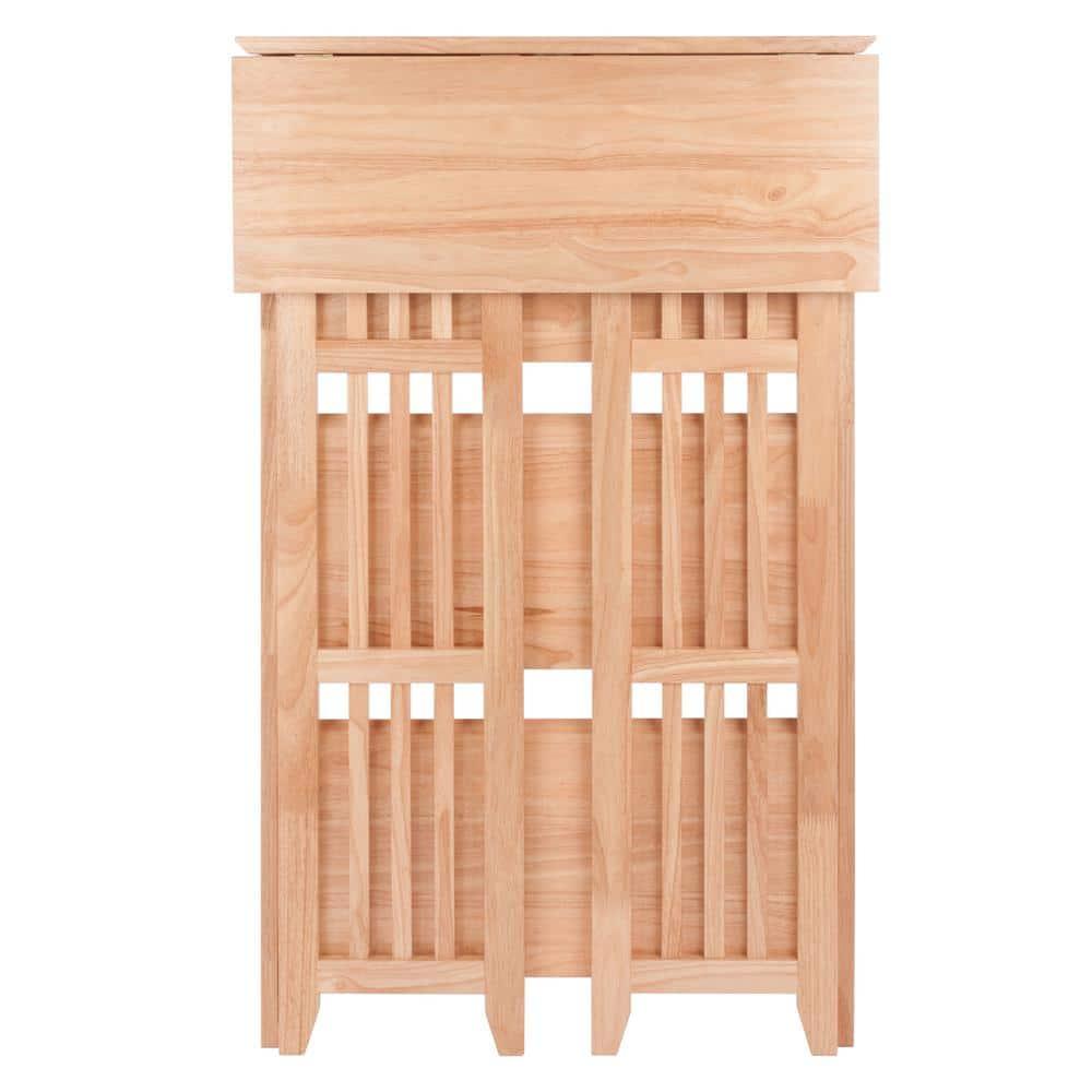 42" 4 Tier Foldable Bookshelf Natural - Winsome: Beech Wood, Slatted-Side, Home Office Storage