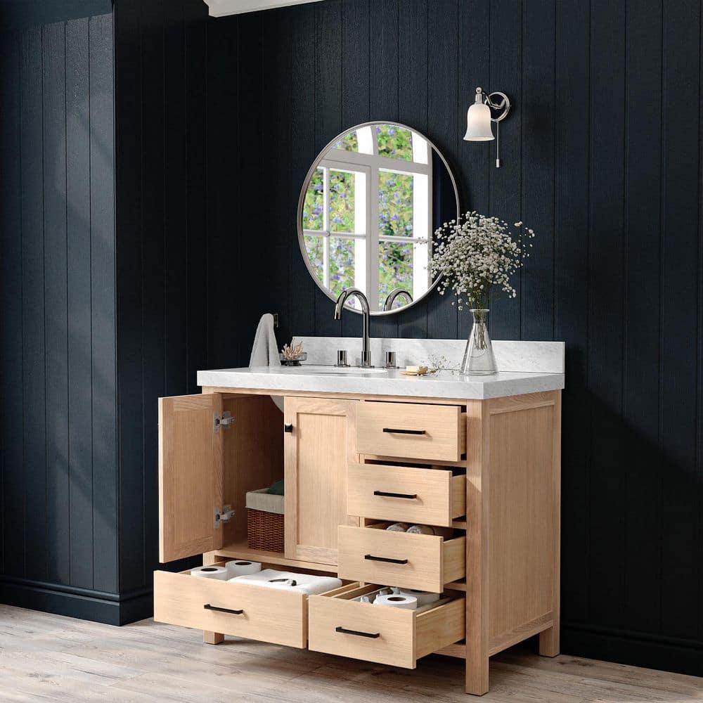 Cambridge 42'' Single Bathroom Vanity with Carrara Marble Top