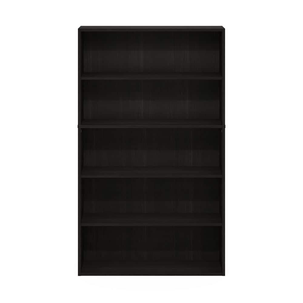 Furinno Pasir 5-Tier Open Shelf Bookcase, Bookshelf, 31.5 Inch Wide, Espresso