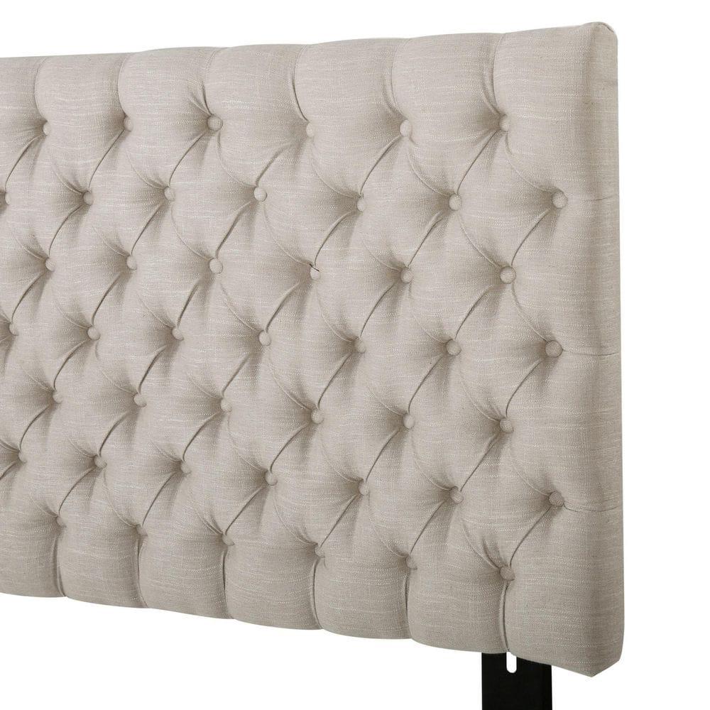 Noble House Jezebel Glam Fabric King/Cal King Headboard in Sand