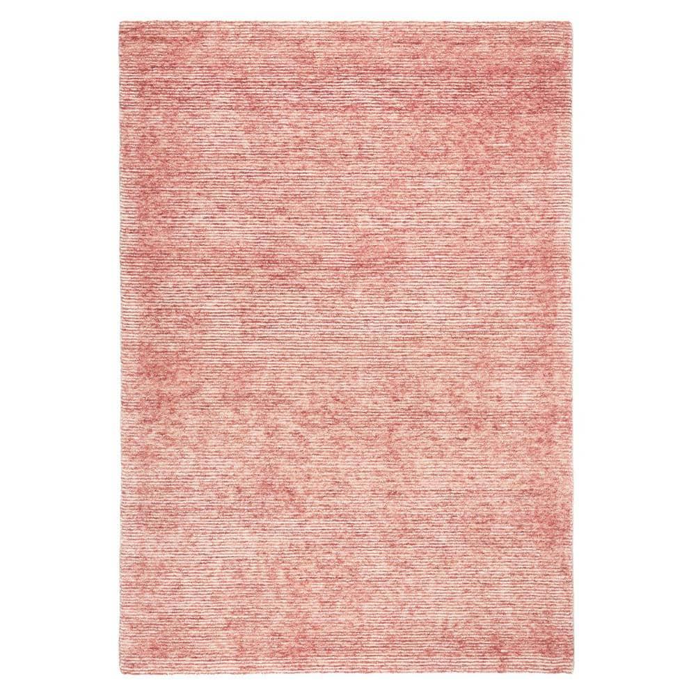 Town & Country Luxe Rita Ribbed Textured Hand Tufted 100% Wool Area Rug, Red/Ivory, 5"x7"