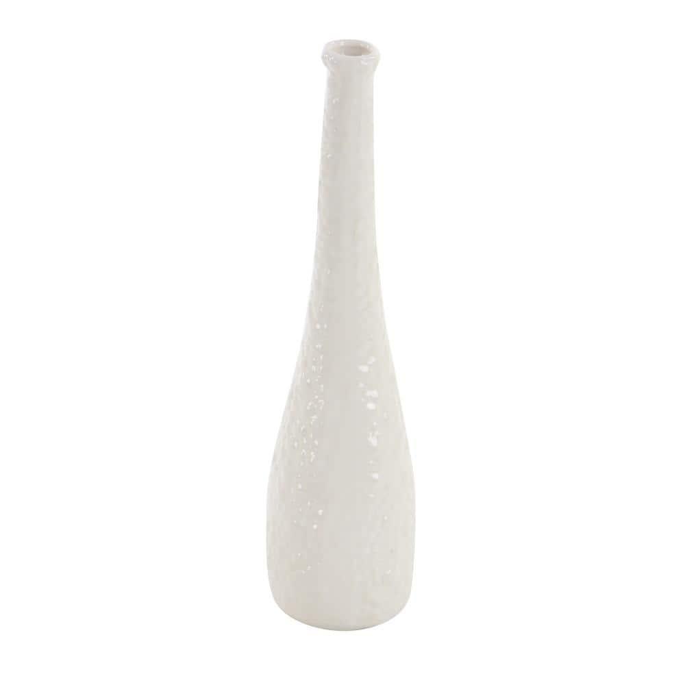 Ceramic Slim Textured Bottleneck Decorative Vase with Varying Patterns Set