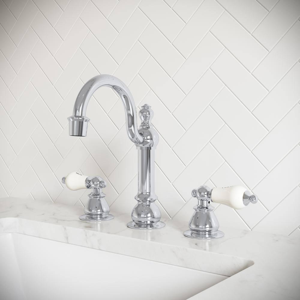 Vintage Widespread 2-handle Bathroom Faucet with Drain Assembly
