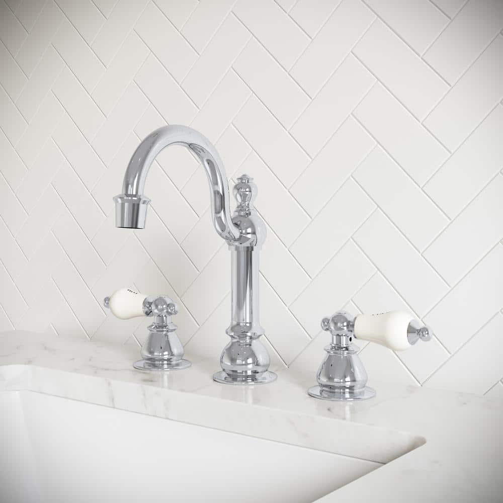 Vintage Widespread 2-handle Bathroom Faucet with Drain Assembly