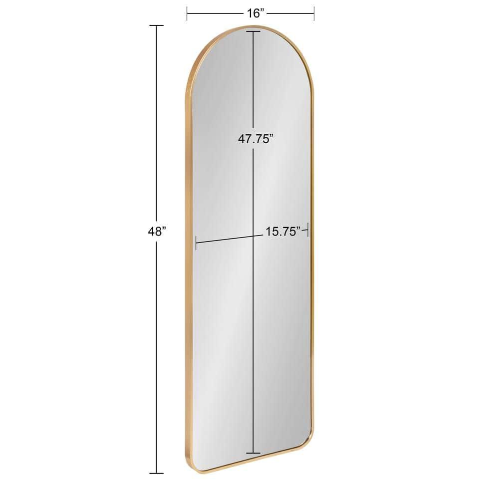 Kate and Laurel Zayda Metal Arch Mirror, 16x48, Gold