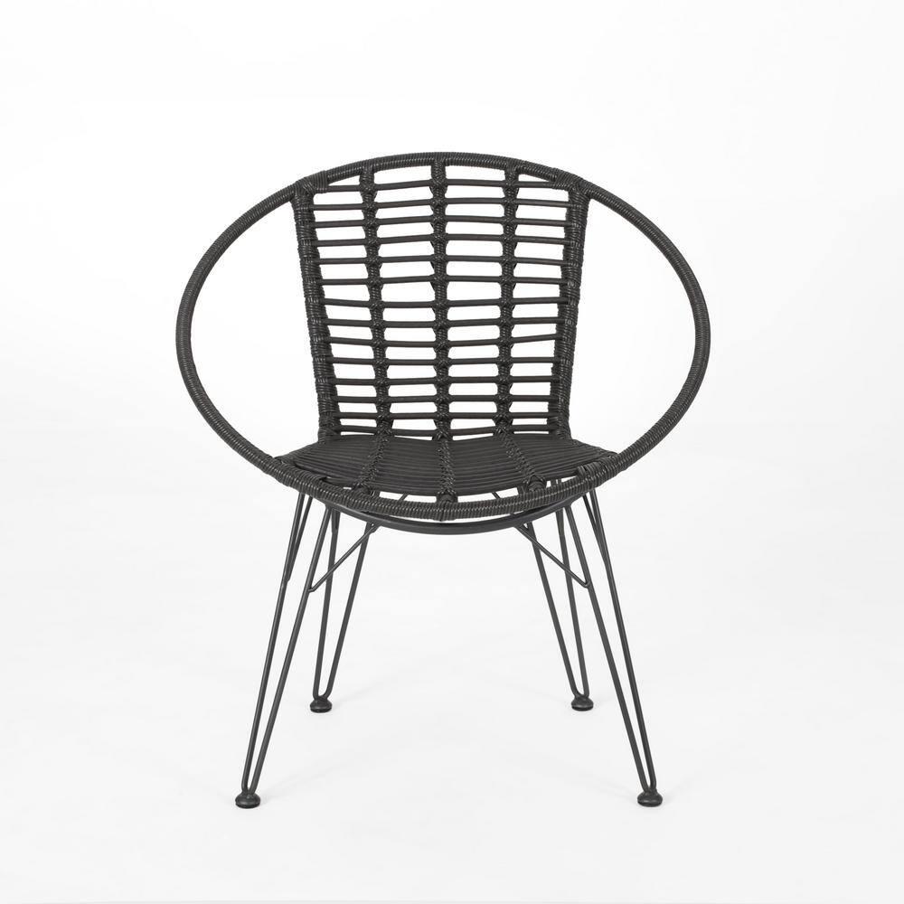 George Oliver Durham Polyethylene (PE) Wicker Wicker Outdoor Dining Side Chair (Set of 2)