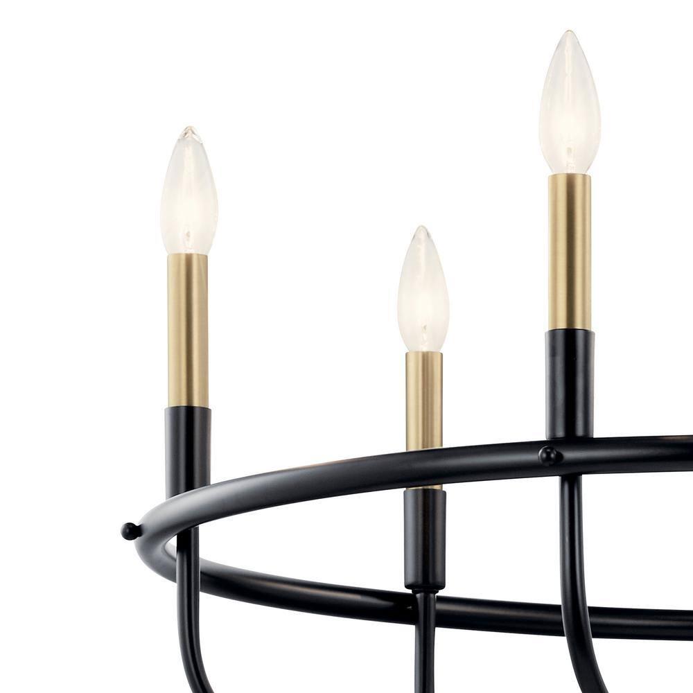 Capitol Hill Modern Black 6-Light Chandelier with Candle Sleeves
