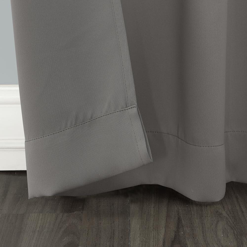 100"x84" Sun Zero Blackout Kenneth Extra-Wide Grommet Sliding Patio Door Curtain Panel Gray: Energy Efficient, Noise Reduction