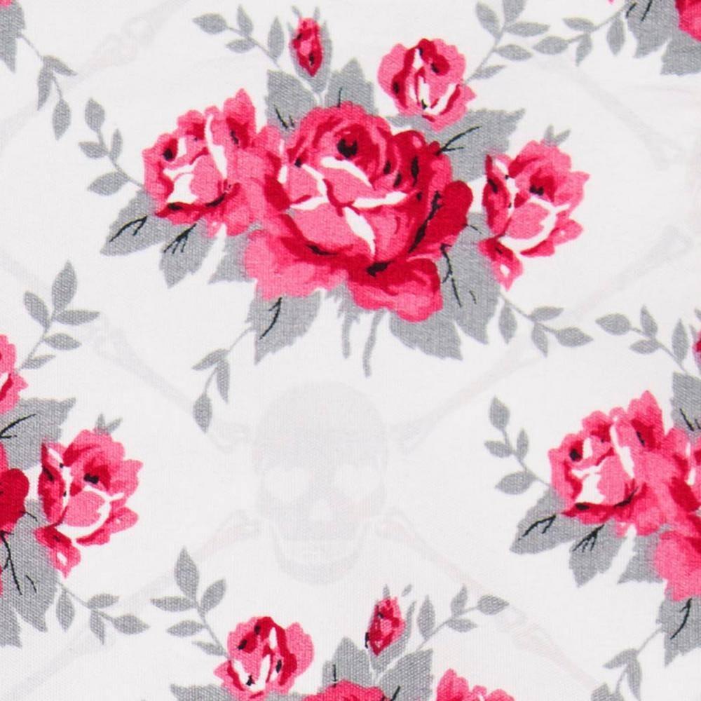 Betsey Johnson Skull Rose Trellis Bright Red Twin XL Sheet Set