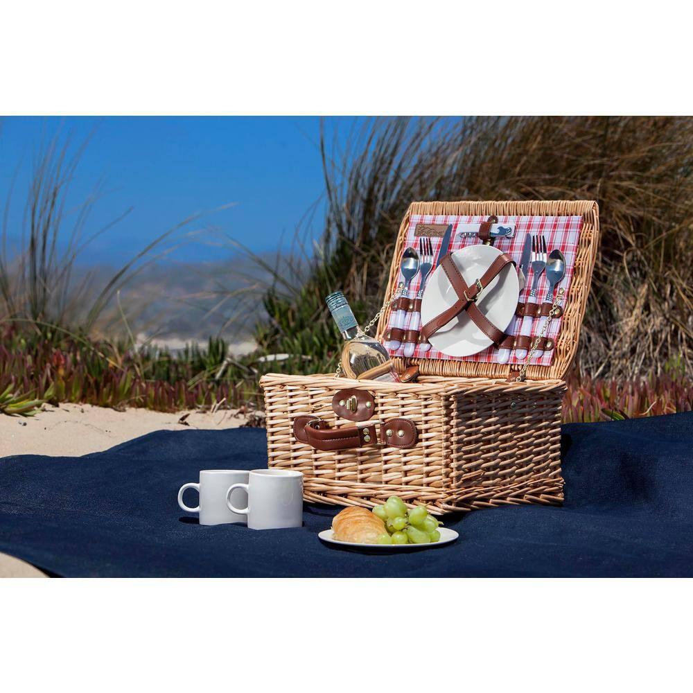 Picnic Time Catalina Wicker Picnic Basket with Picnic