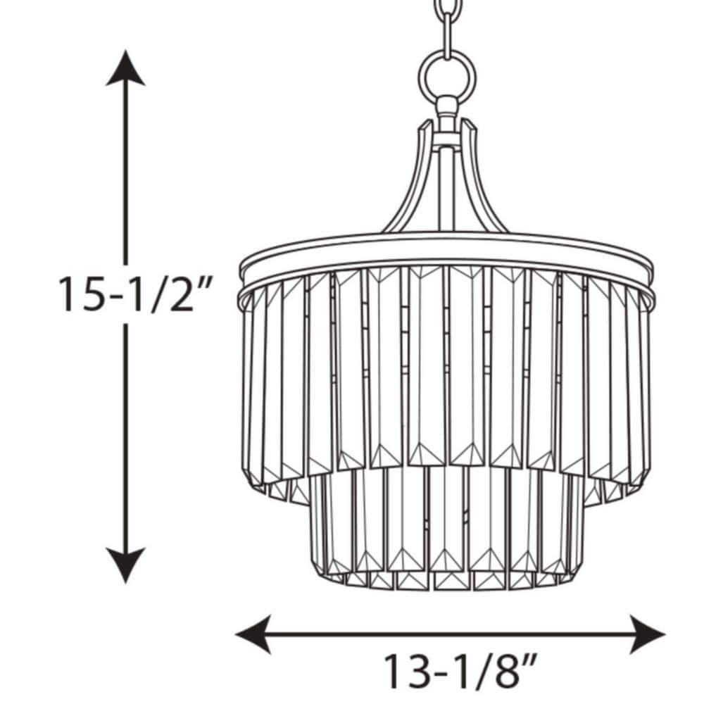 Progress Lighting Glimmer 3-Light Semi-Flush Pendant, Antique Bronze, Prismatic Glass