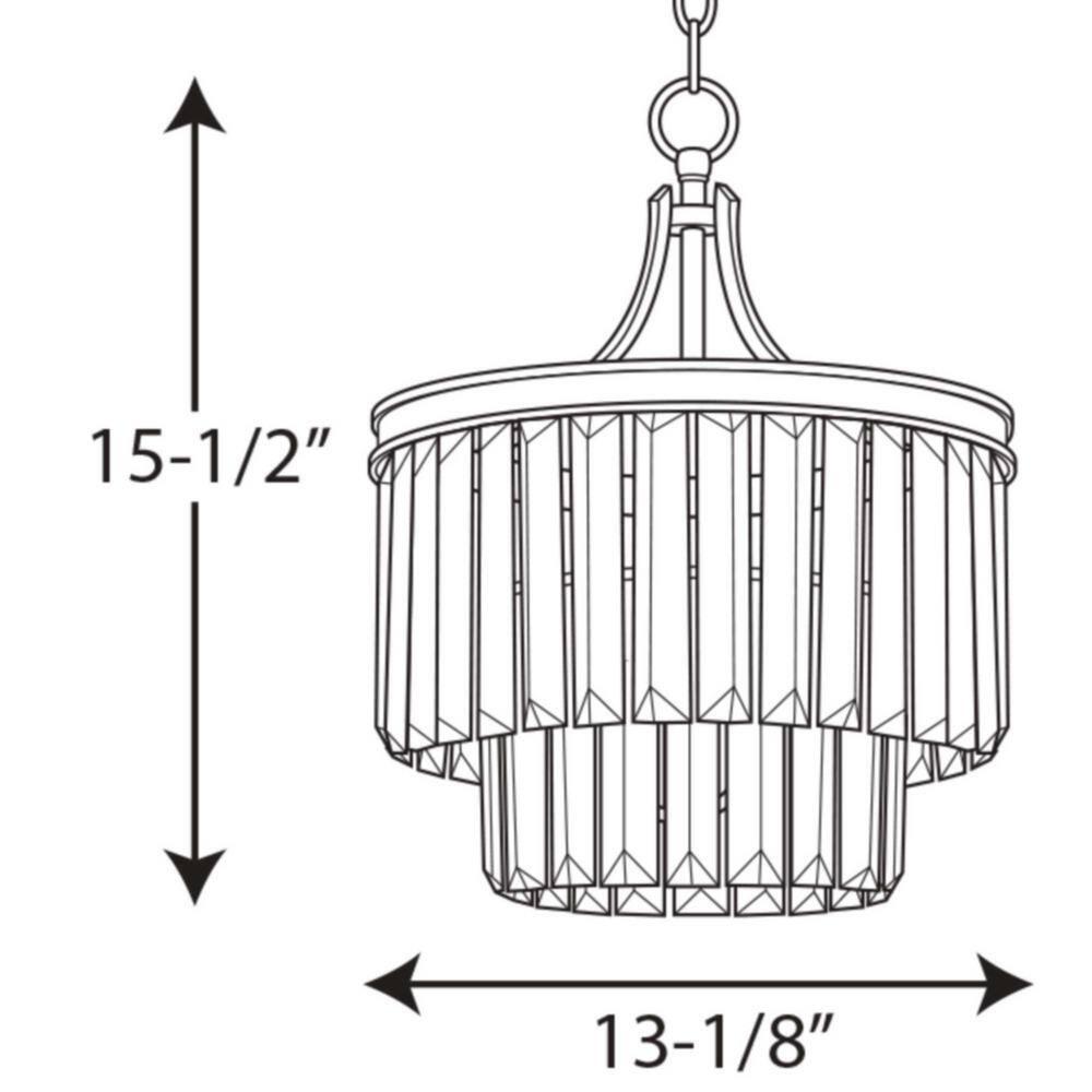 Progress Lighting Glimmer 3-Light Semi-Flush Pendant, Silver Ridge, Prismatic Glass