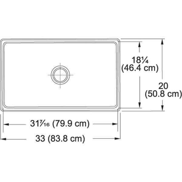 Farmhouse 33" L x 20" W Apron Kitchen Sink