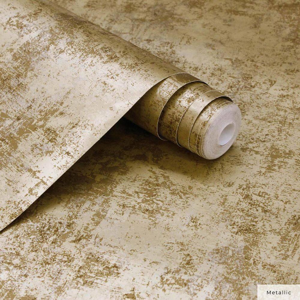 Tempaper & Co. Distressed Gold Removable Peel and Stick Wallpaper, Gold Leaf, 28 sq ft: Nursery, Botanical, Vinyl, Self-Adhesive