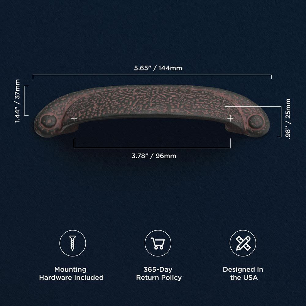 Refined Rustic Kitchen Cabinet Handles, Solid Core Drawer Pulls for Cabinet Doors, 3" & 3-3/4"(96mm)